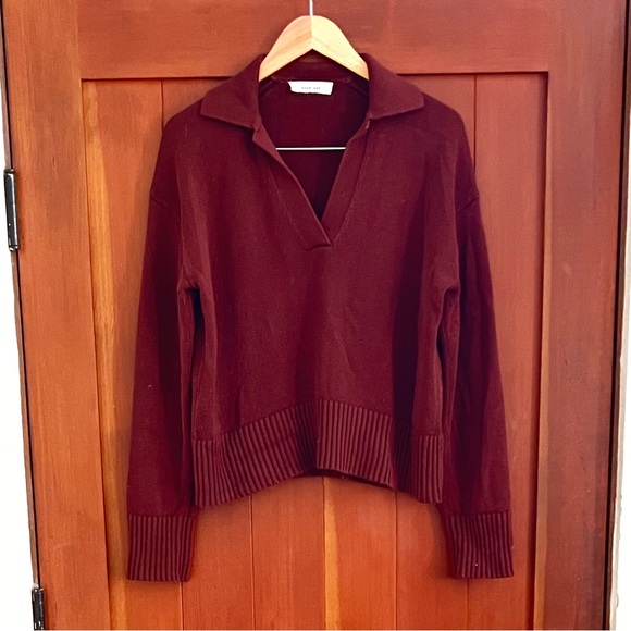 Everlane Sweaters - Everlane Women's Deep Red V-Neck Sweater